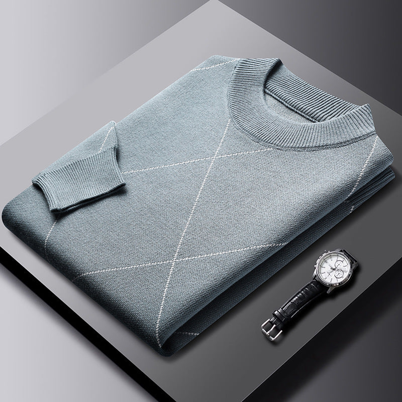 Rhombus Chenille Knitted Sweater – Trendy Casual Fit S-4XL