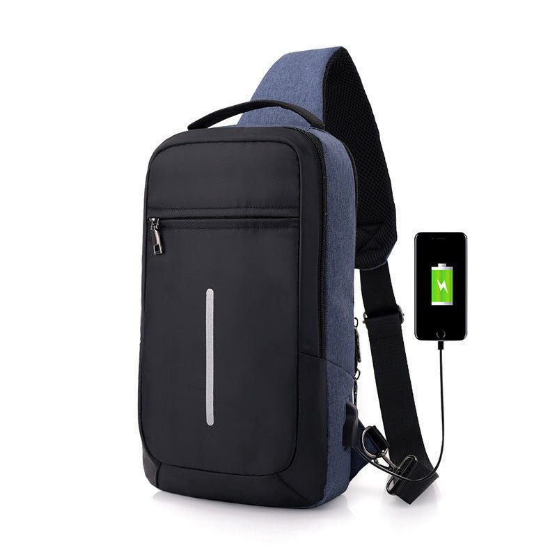 "Anti-Theft USB Chest Bag | Compact Durable Polyester Bag"