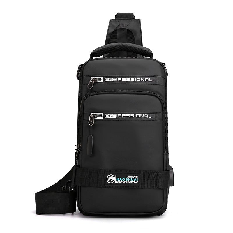 "Men’s Multifunction Nylon Backpack | Crossbody Bag with USB Port"