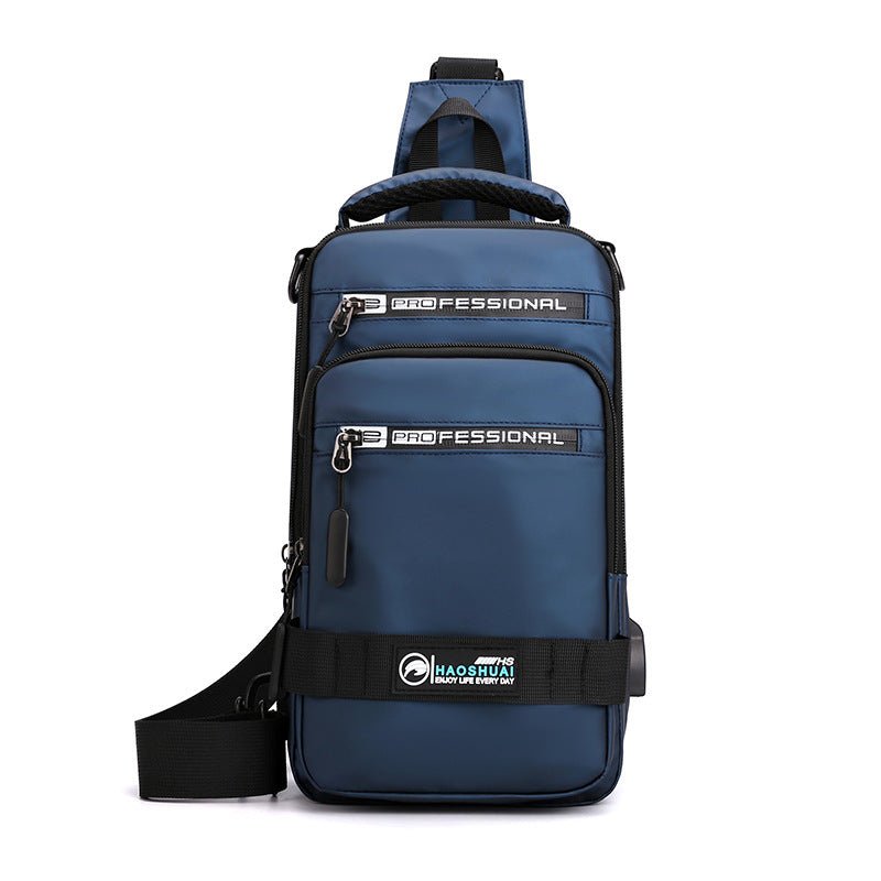 "Men’s Multifunction Nylon Backpack | Crossbody Bag with USB Port"