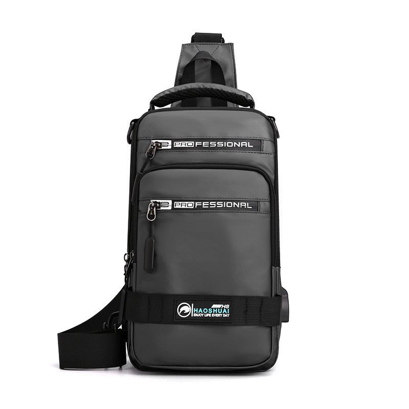 "Men’s Multifunction Nylon Backpack | Crossbody Bag with USB Port"