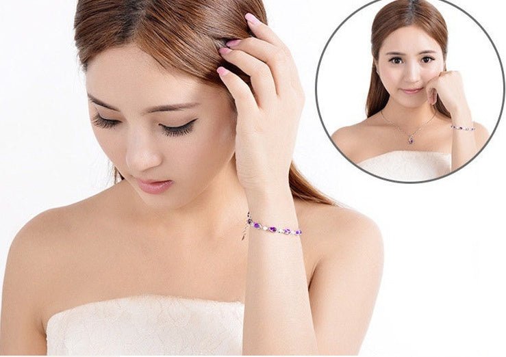 "925 Silver Amethyst Bracelet – Sterling Silver Women’s Gem Jewelry"