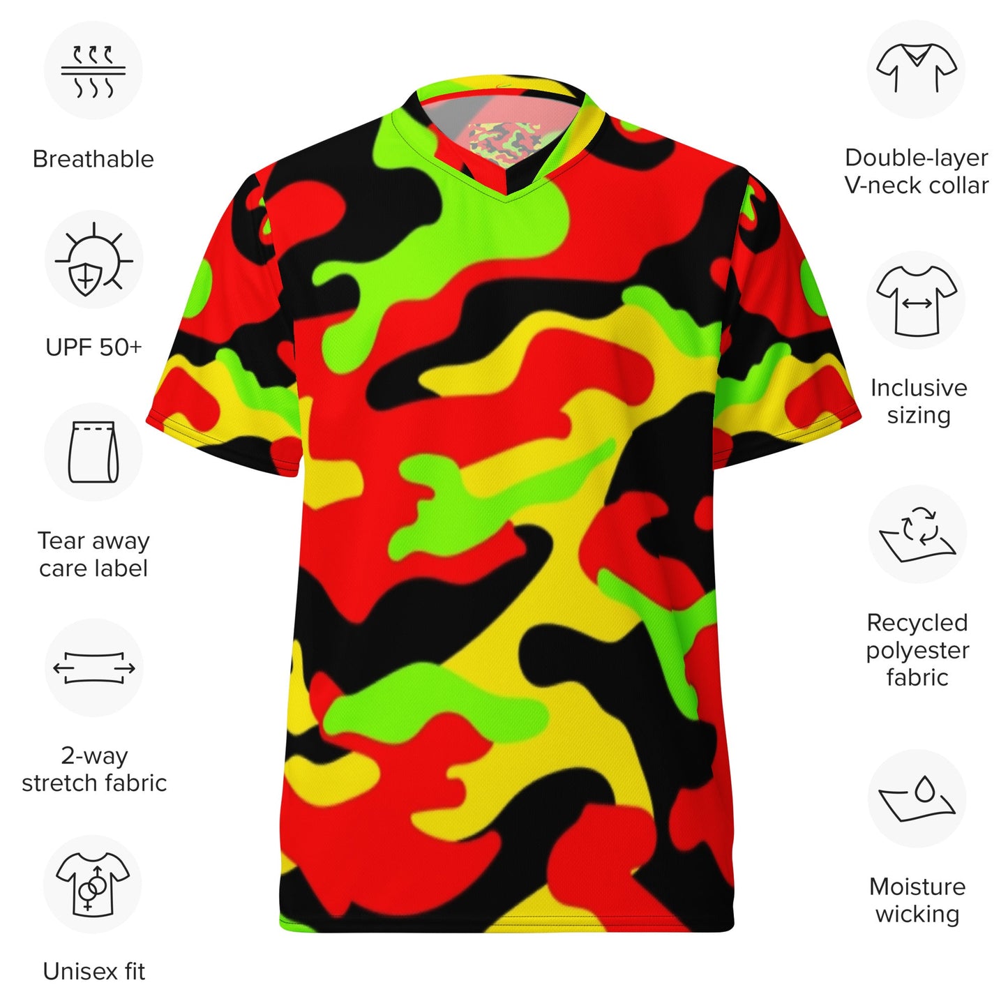"Recycled Unisex Sports Jersey - Camo Print (2XS–6XL)"