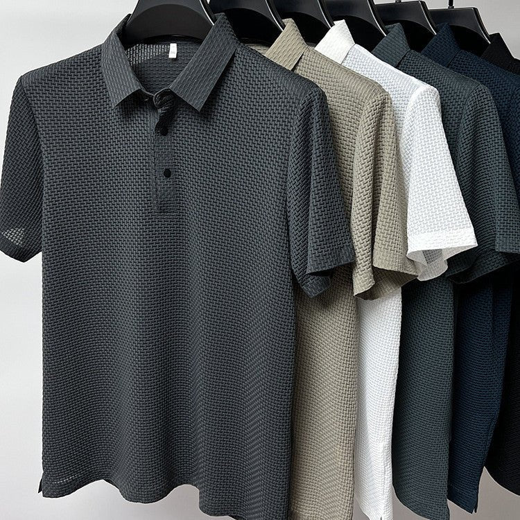 "Men’s Ice Silk T-Shirt | Breathable Mesh Summer Top S–4XL"