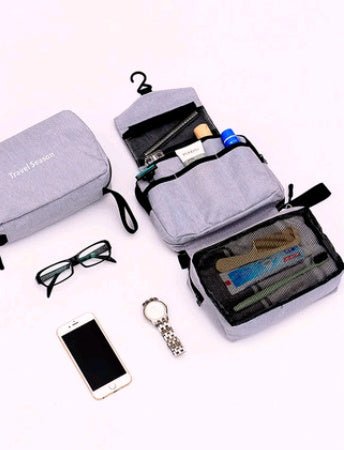 "Portable Travel Makeup Bag | Large Hanging Cosmetic Organizer"