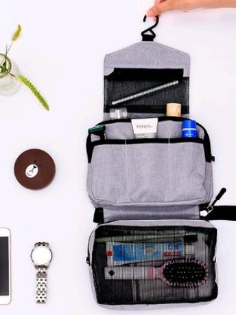 "Portable Travel Makeup Bag | Large Hanging Cosmetic Organizer"