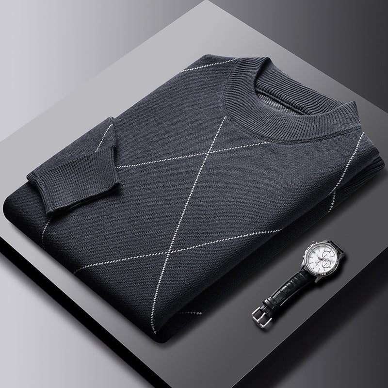 Rhombus Chenille Knitted Sweater – Trendy Casual Fit S-4XL