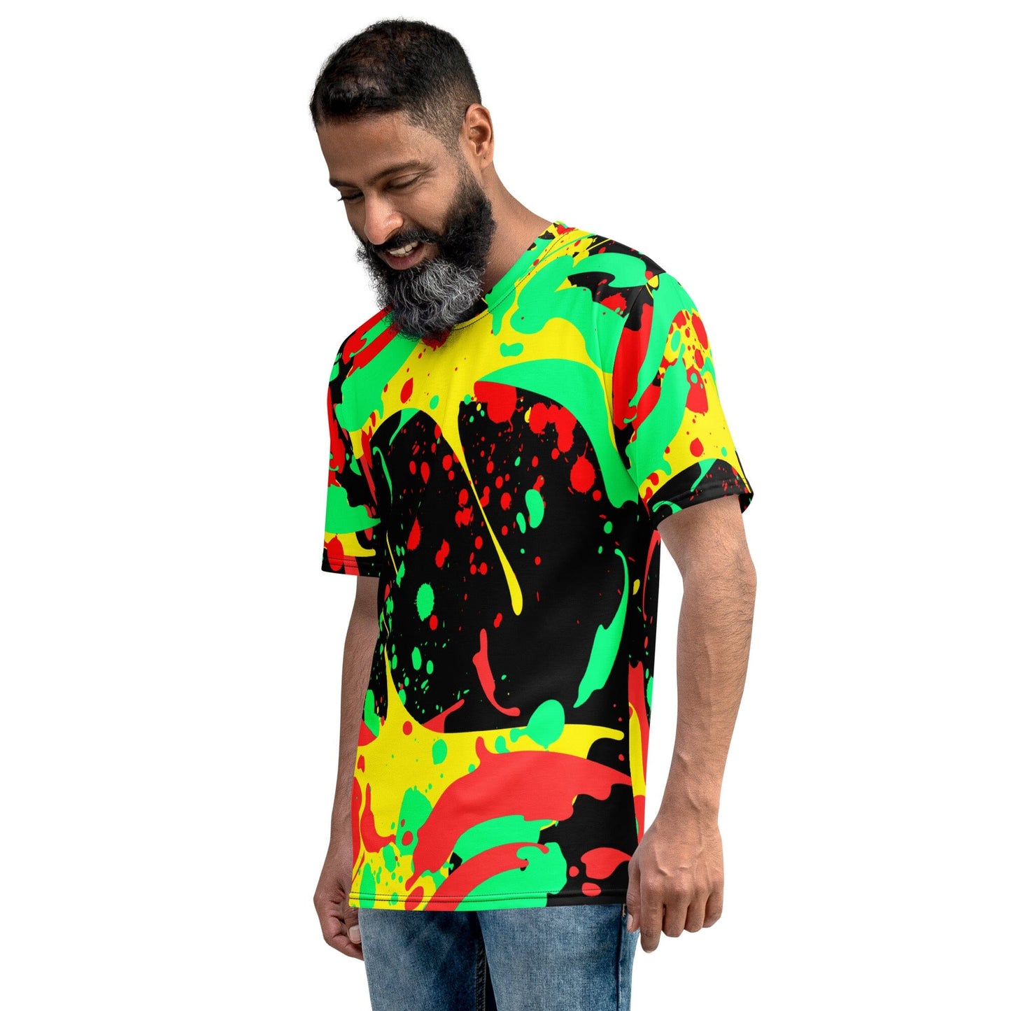 "Men's All Over Print Paint Splatter Jersey Tee XS–2XL Wear-Unique-Style "