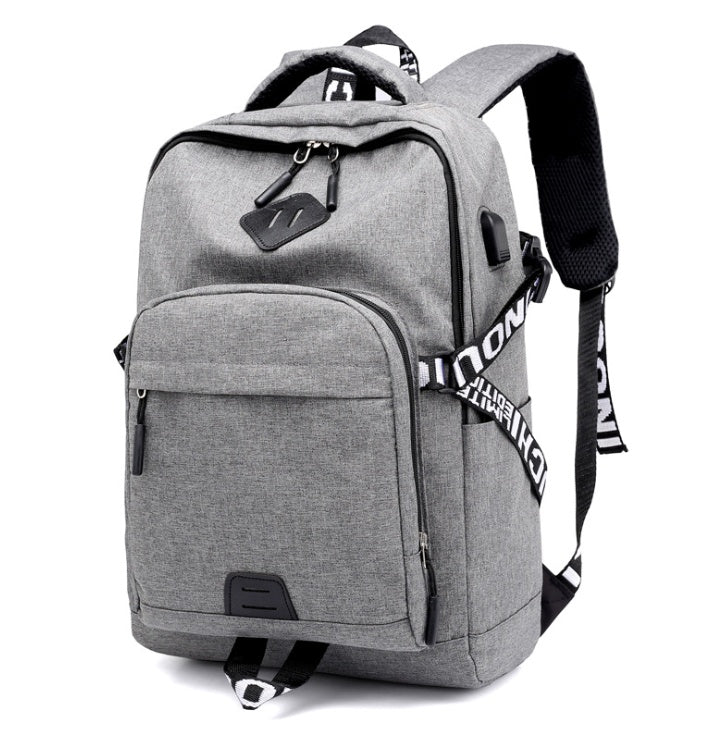 Waterproof Oxford laptop backpack with USB charging port, ideal for travel and daily use