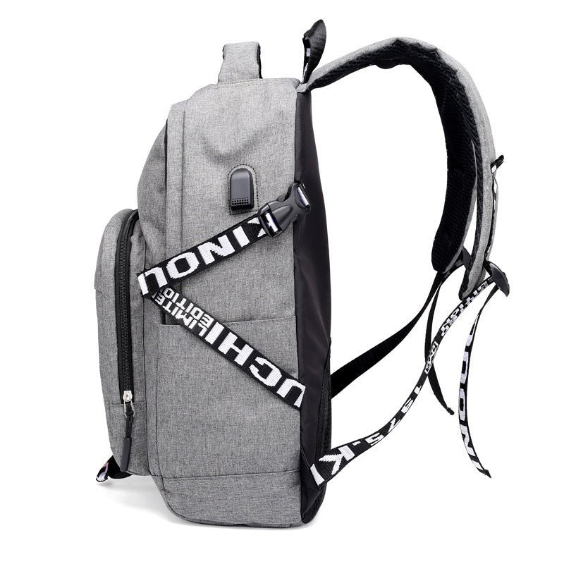 Waterproof Oxford laptop backpack with USB charging port, ideal for travel and daily use