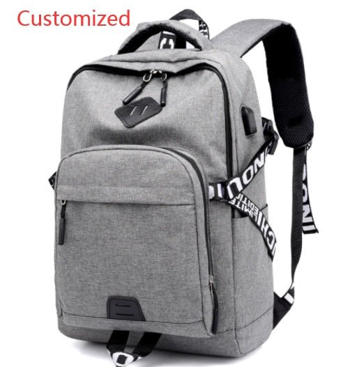 Waterproof Oxford laptop backpack with USB charging port, ideal for travel and daily use