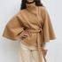 Women’s High Neck Batwing Winter Coat – Belted Trench S–2XL