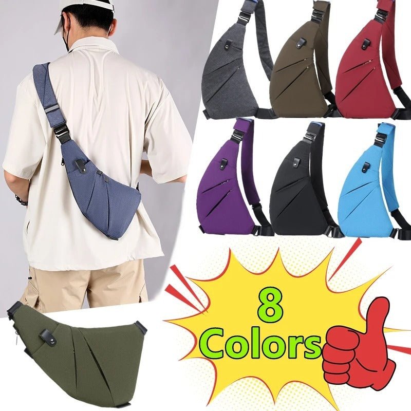"Men’s Nylon Anti-Theft Chest Bag | Crossbody Shoulder Sling"
