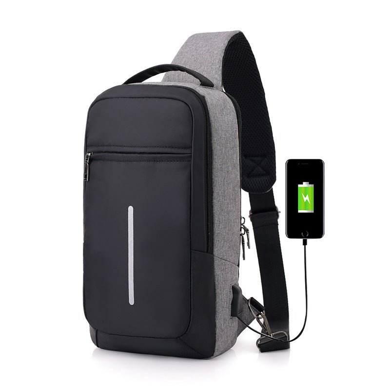 "Anti-Theft USB Chest Bag | Compact Durable Polyester Bag"