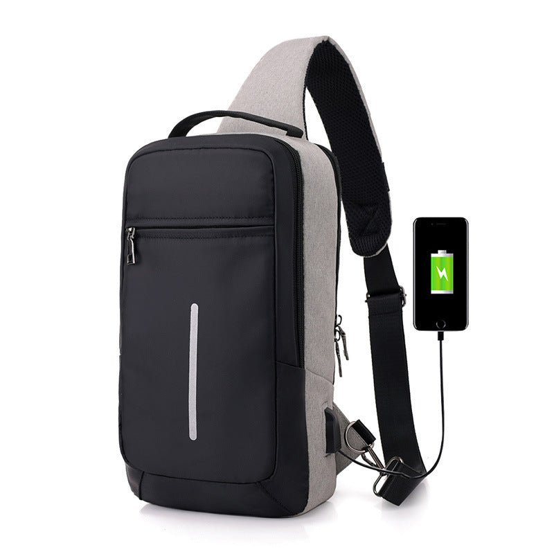 "Anti-Theft USB Chest Bag | Compact Durable Polyester Bag"
