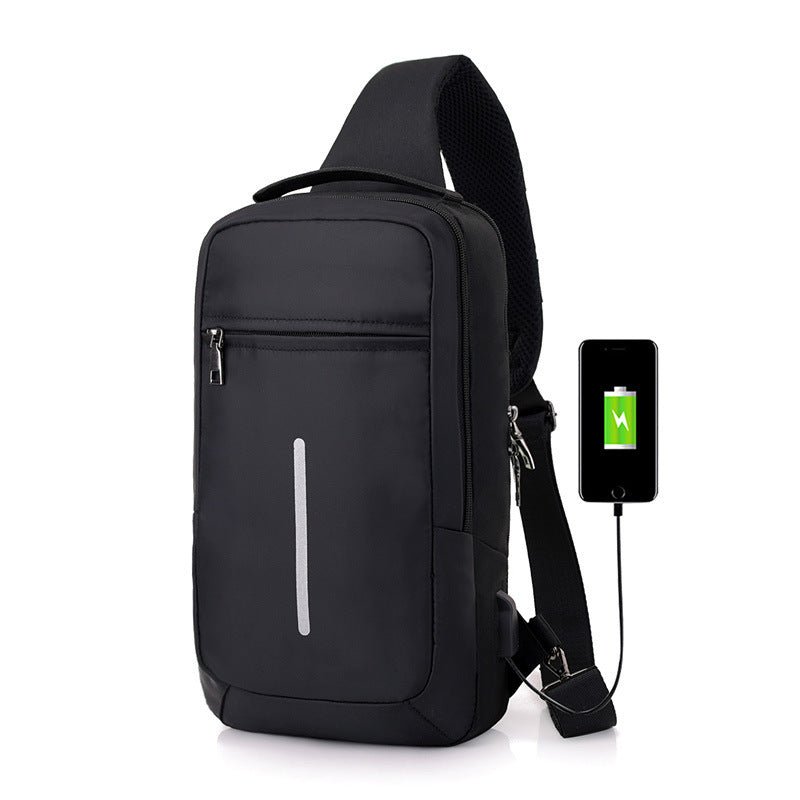"Anti-Theft USB Chest Bag | Compact Durable Polyester Bag"