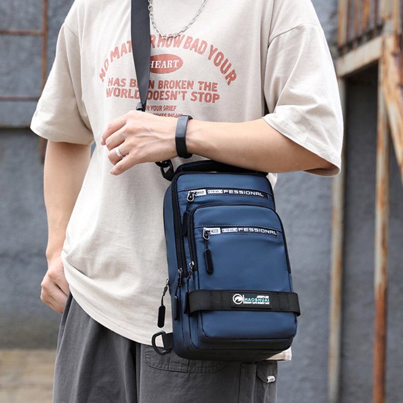 "Men’s Multifunction Nylon Backpack | Crossbody Bag with USB Port"