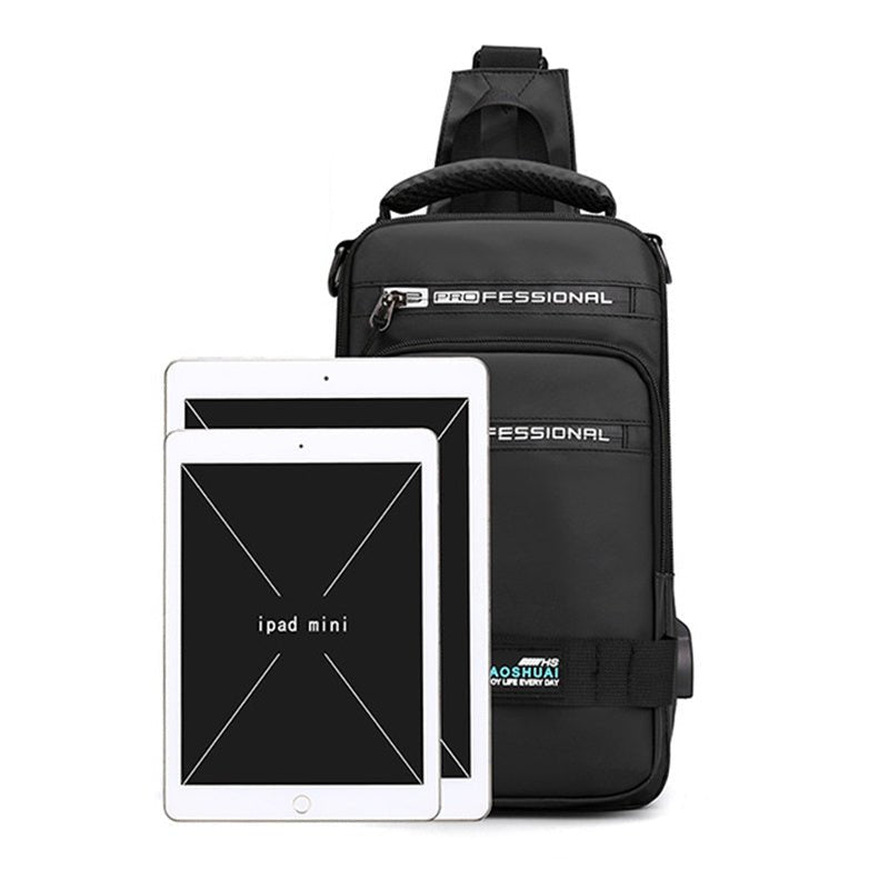 "Men’s Multifunction Nylon Backpack | Crossbody Bag with USB Port"