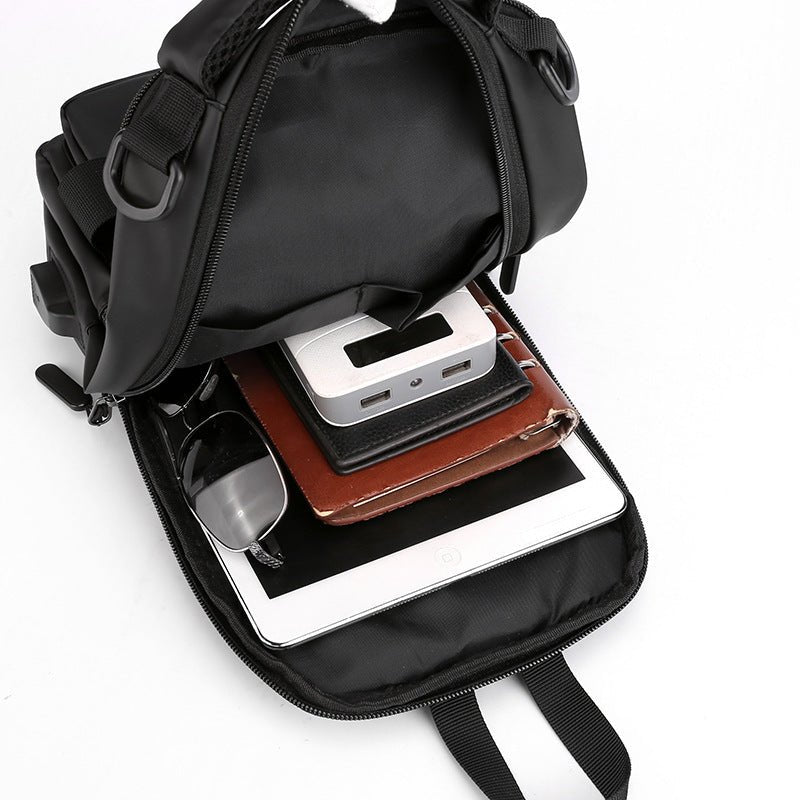 "Men’s Multifunction Nylon Backpack | Crossbody Bag with USB Port"