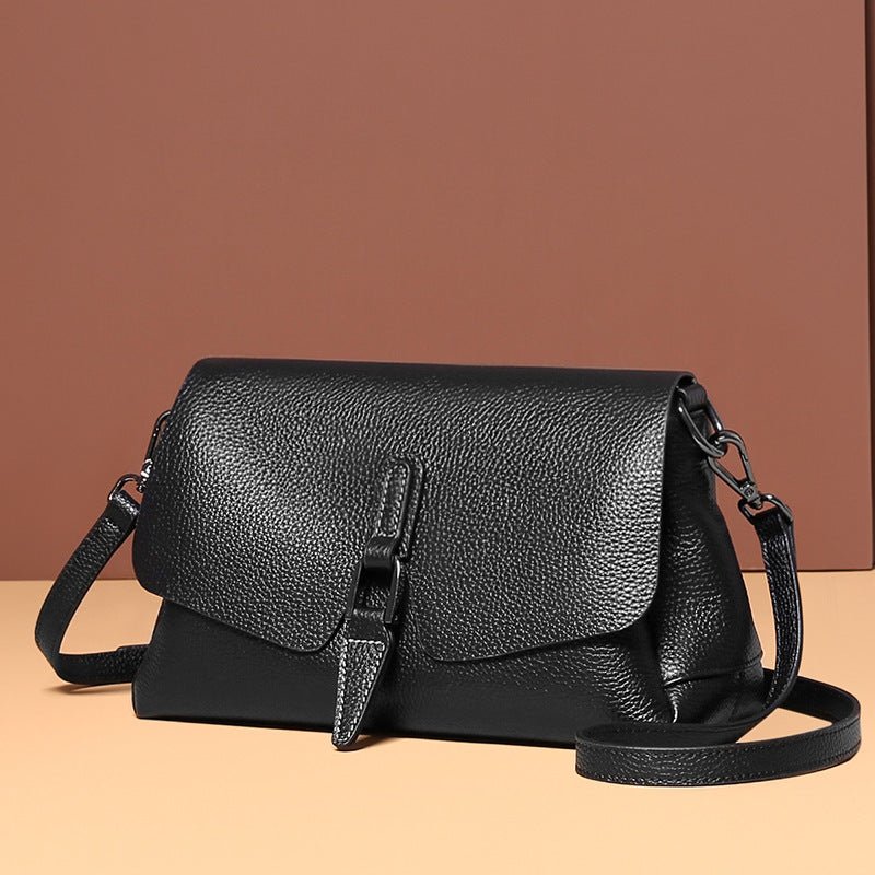"Soft Cowhide Leather Shoulder Bag – Women's Messenger Crossbody Purse"