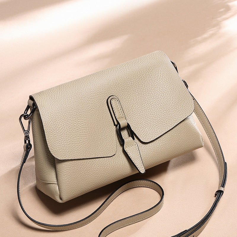 "Soft Cowhide Leather Shoulder Bag – Women's Messenger Crossbody Purse"