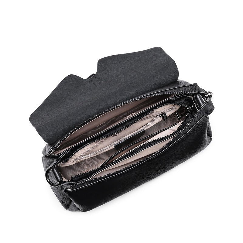 "Soft Cowhide Leather Shoulder Bag – Women's Messenger Crossbody Purse"