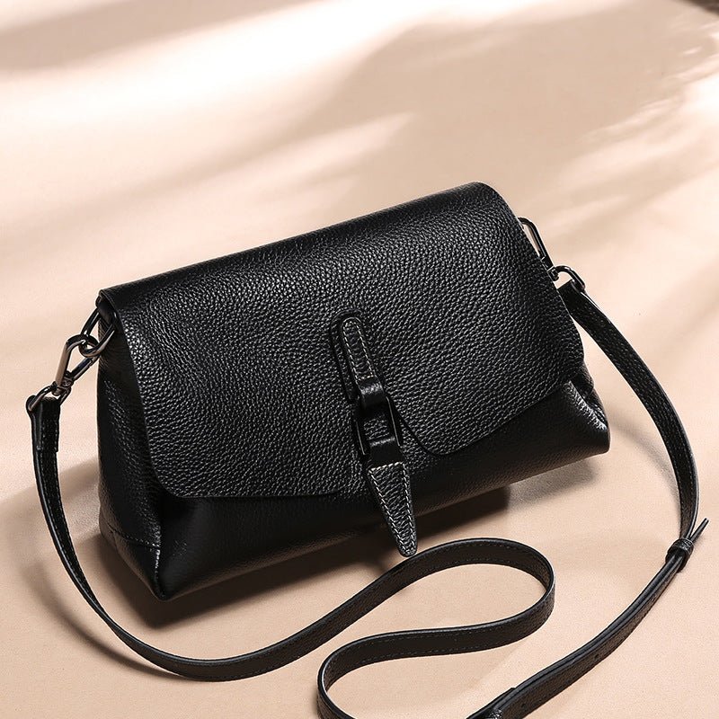 "Soft Cowhide Leather Shoulder Bag – Women's Messenger Crossbody Purse"