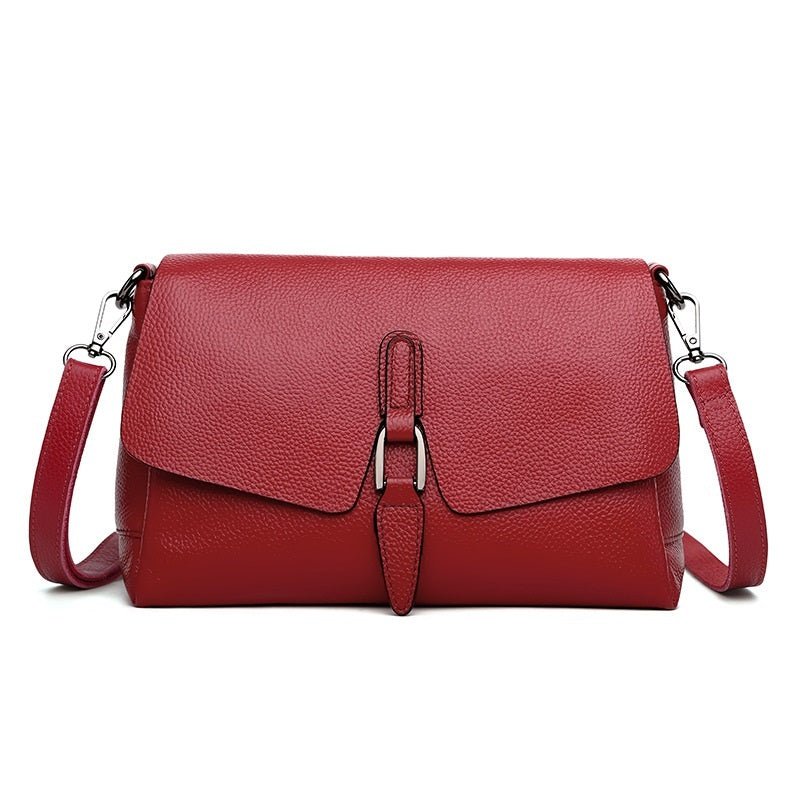"Soft Cowhide Leather Shoulder Bag – Women's Messenger Crossbody Purse"