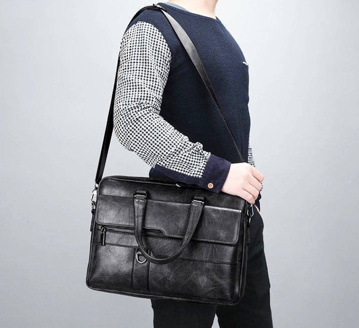 "Men’s Premium Soft Leather Crossbody – Messenger, Sling & Handbag"