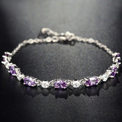 "925 Silver Amethyst Bracelet – Sterling Silver Women’s Gem Jewelry"