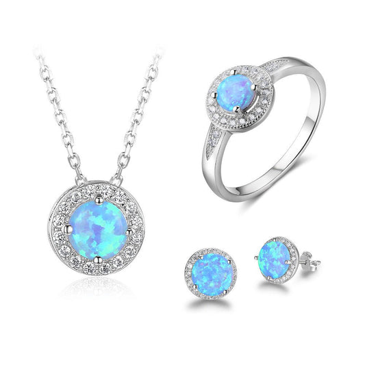 "925 Sterling Silver Jewelry Set | Necklace, Earrings & Bracelet"