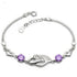 S925 Silver Heart Amethyst Bracelet – Korean Double Heart Jewelry