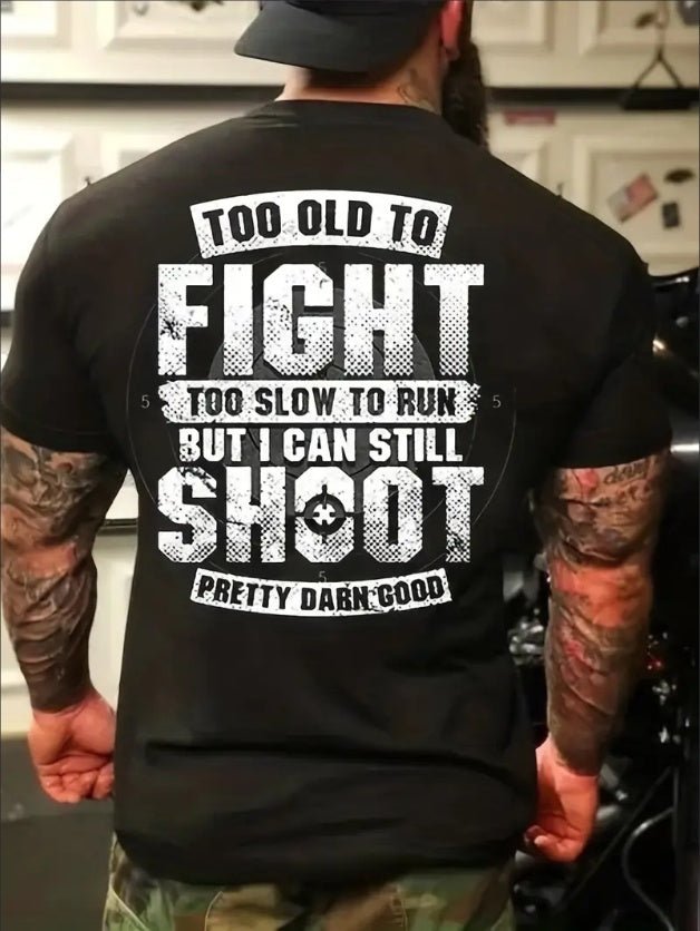 "Men’s Fight Shoot Graphic Tee | Plus Size T-Shirt S–3XL"