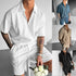 Men’s Summer Polo & Shorts Set – Zipper Tee + Drawstring Shorts M–3XL