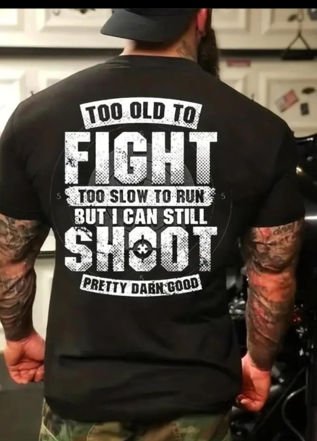 Men’s Fight Shoot Graphic Tee – Plus Size T-Shirt S–3XL