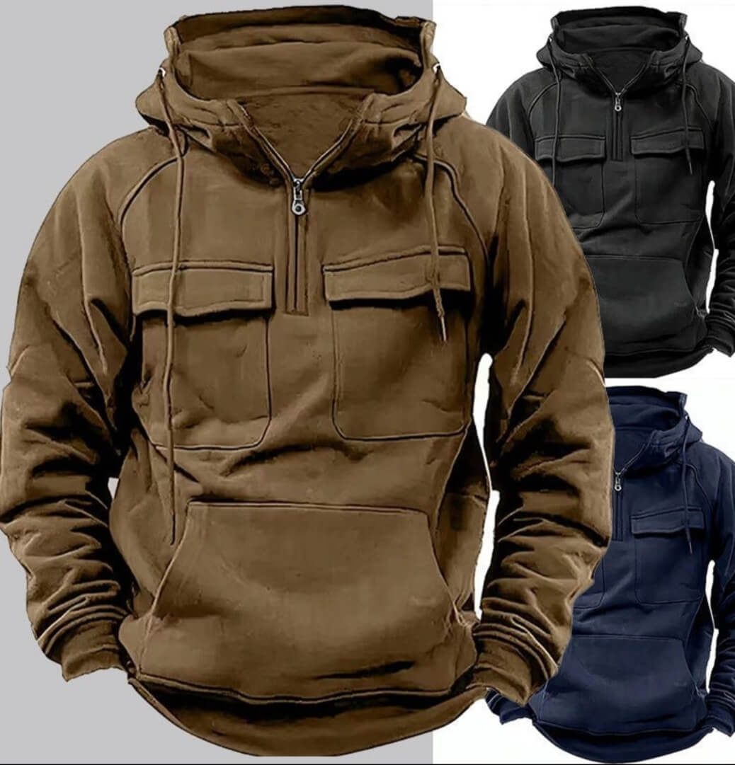 Men's Zip-Up Hoodie Sweatshirt with Pocket – M to 4XL