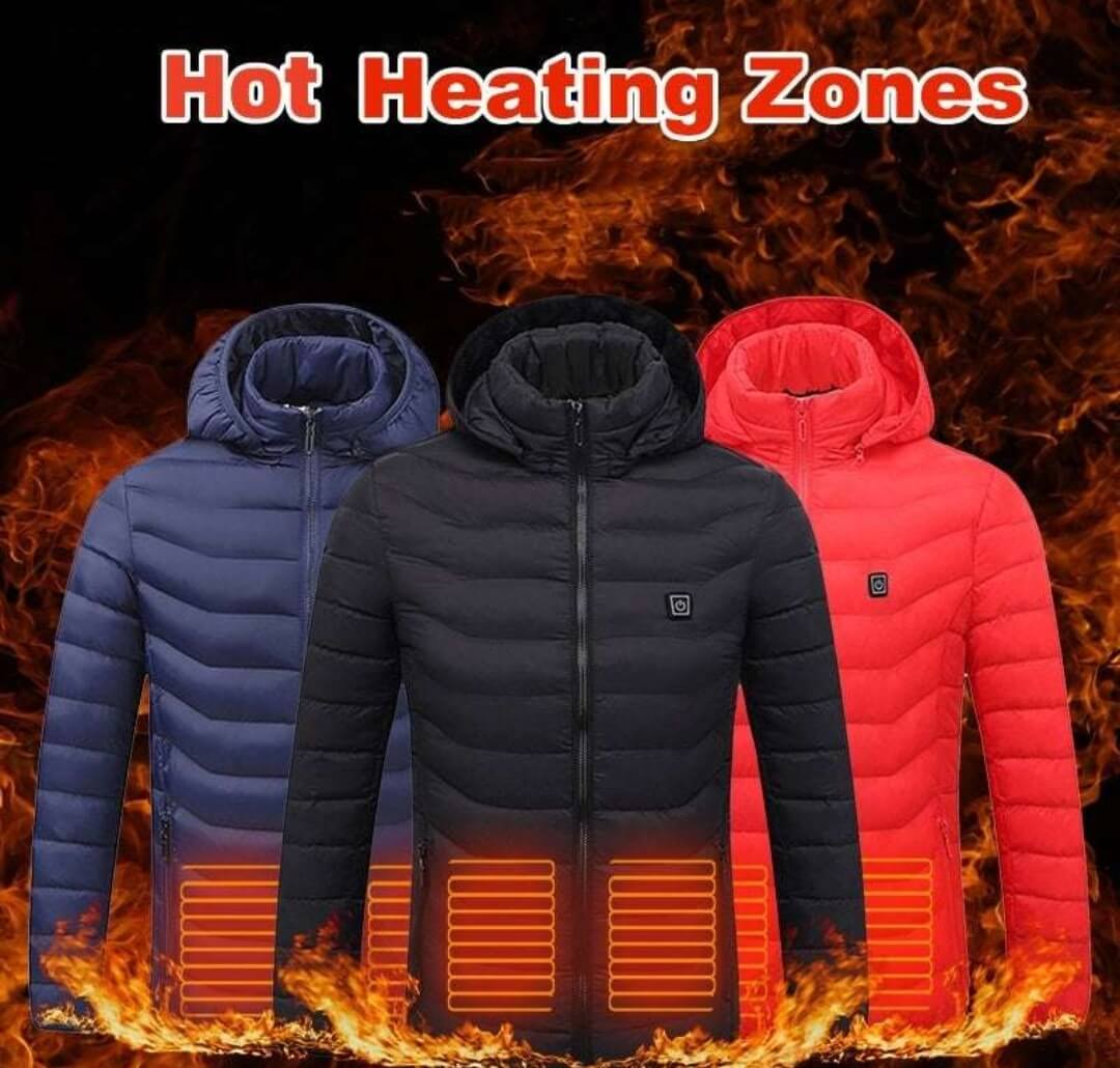 Unisex Heated Puffer Jacket with Hood | Electric Winter Coat S–4XL