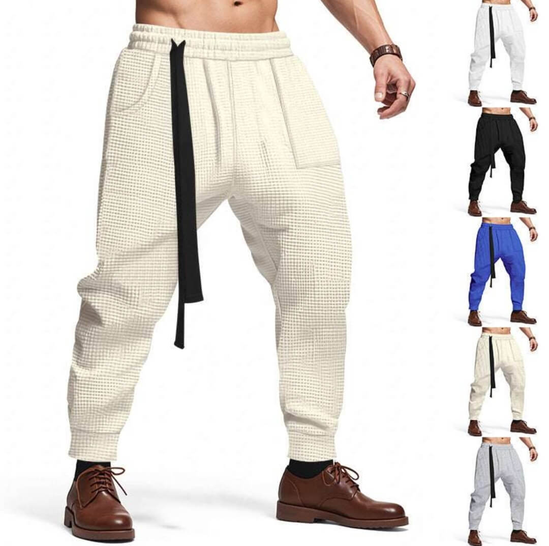 Men’s Waffle Joggers | Hip Hop Streetwear Pants | Harajuku S–3XL