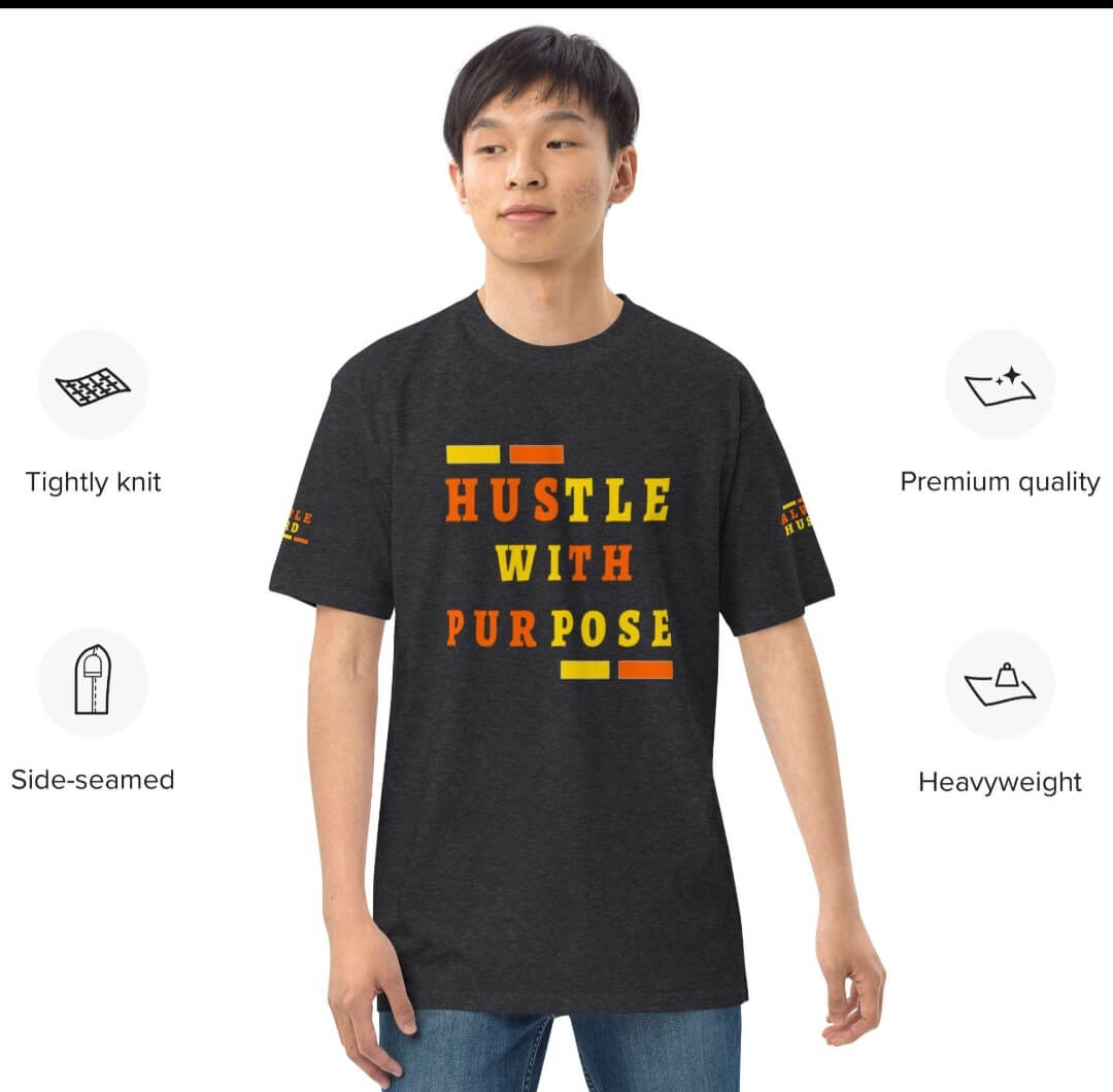 Men’s Premium Heavyweight Tee | DTF Front + DTG Back & Sleeves