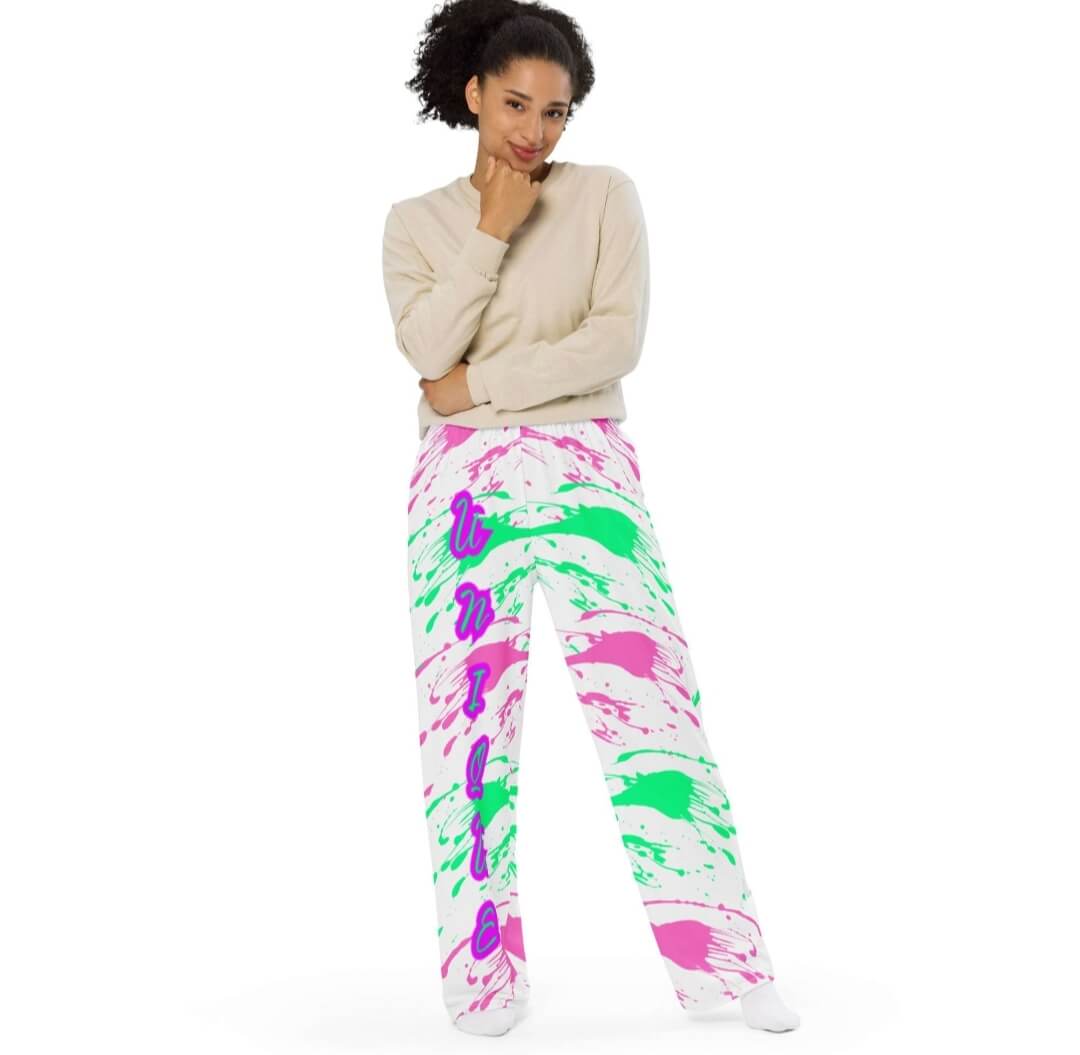 All-Over Print Wide-Leg Pants for Women | 2XS–6XL Plus Size Fit