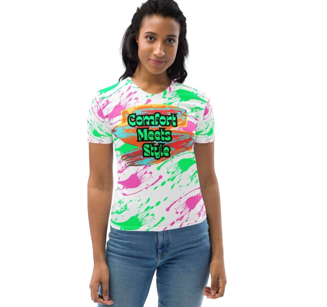Color Splash Comfort All-Over Print Women's T-Shirt XS-2XL
