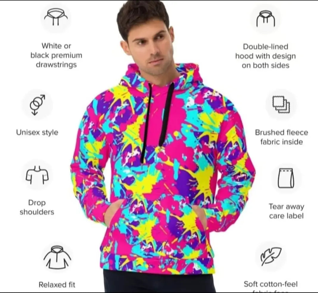 Comfy Unisex All Over Print Hoodie | Sizes 2XS–6XL | Soft & Stylish