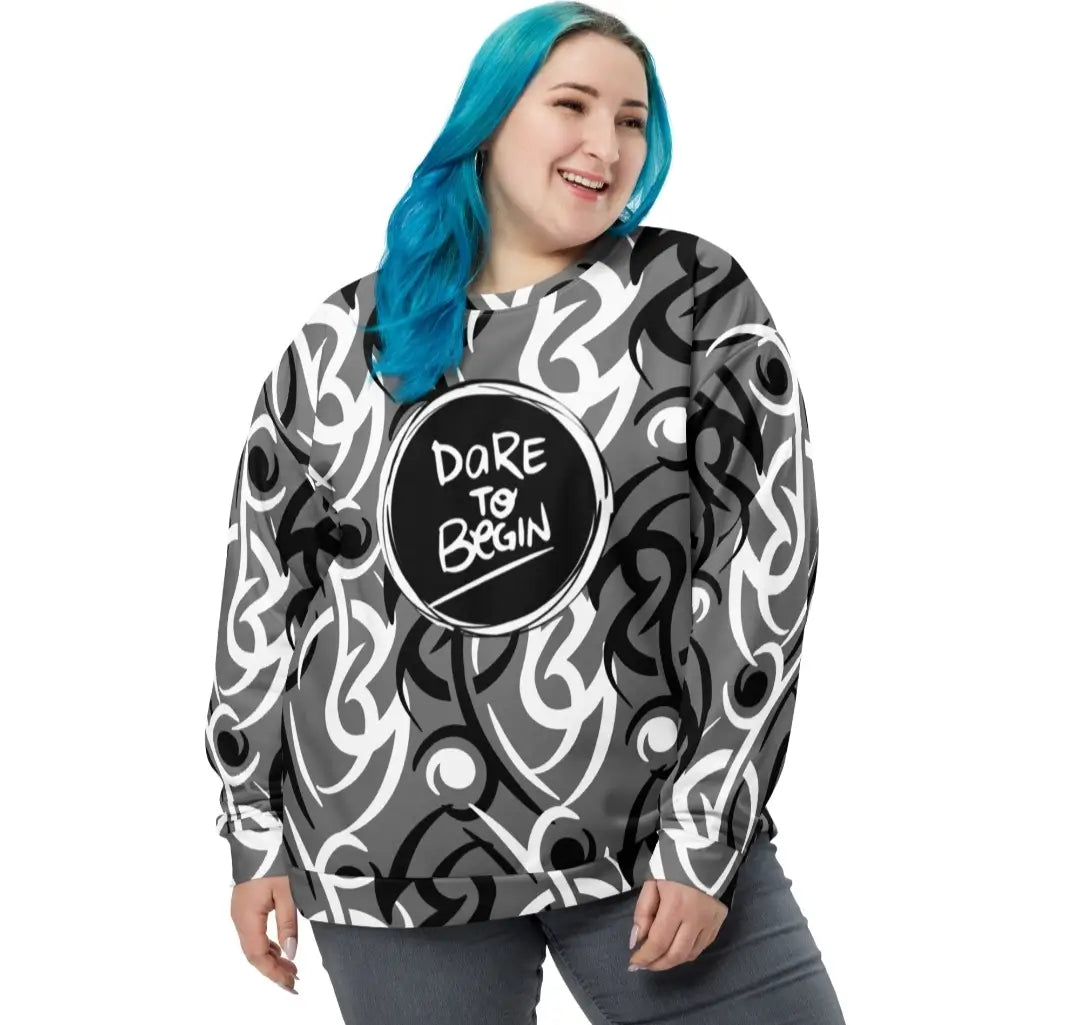 Quote Sweatshirt All-Over Print Modern Streetwear Unisex Plus Size