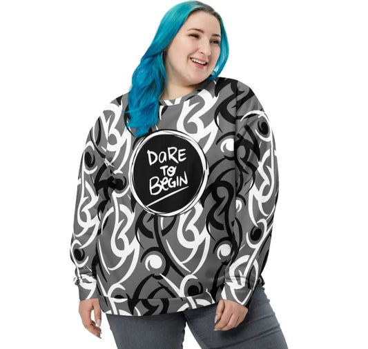 Quote Sweatshirt All-Over Print Modern Streetwear Unisex Plus Size