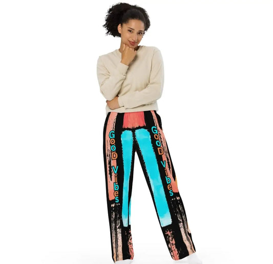 All-Over Print Unisex Wide-Leg Pants, XS-6XL – Trendy & Comfortable