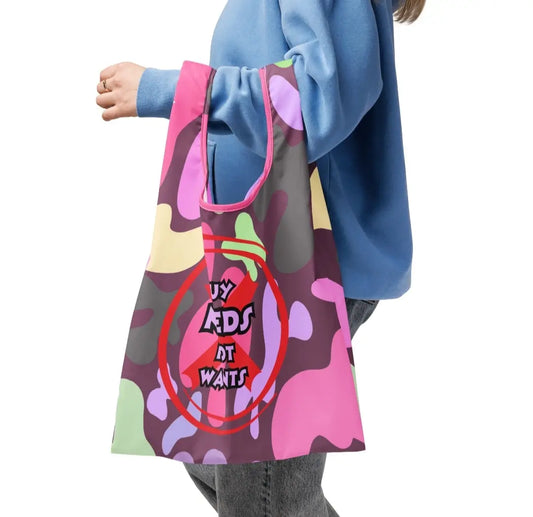 Reusable All-Over Print Shopping Bag – 16.9″ × 17.5″ Polyester