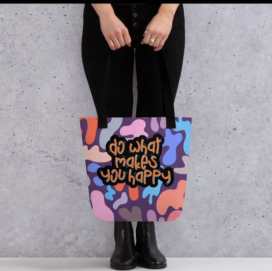 15x15 Inch All-Over Print Polyester Tote Bag Durable Reusable