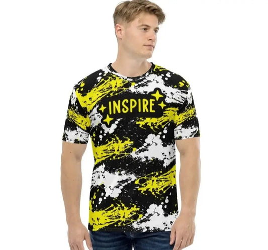 Men’s All-Over Print Paint Splatter Graphic T-Shirt XS–2XL
