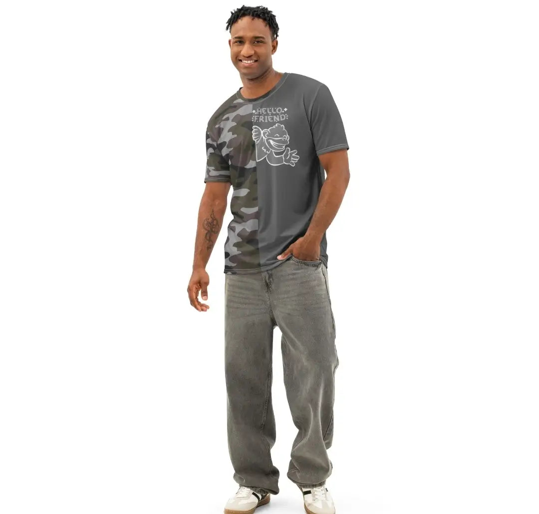 Men’s All-Over Print Cotton Crew Neck T-Shirt Regular Fit XS-2XL