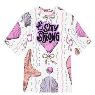 Womens Oversized Heavyweight Cotton All-Over Print T-Shirt 2XS-6XL